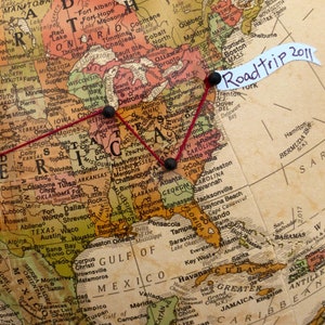 Family Travels Push Pin Globe, World globe with push pins image 2