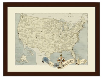 Voyager Personalized Push Pin USA Map