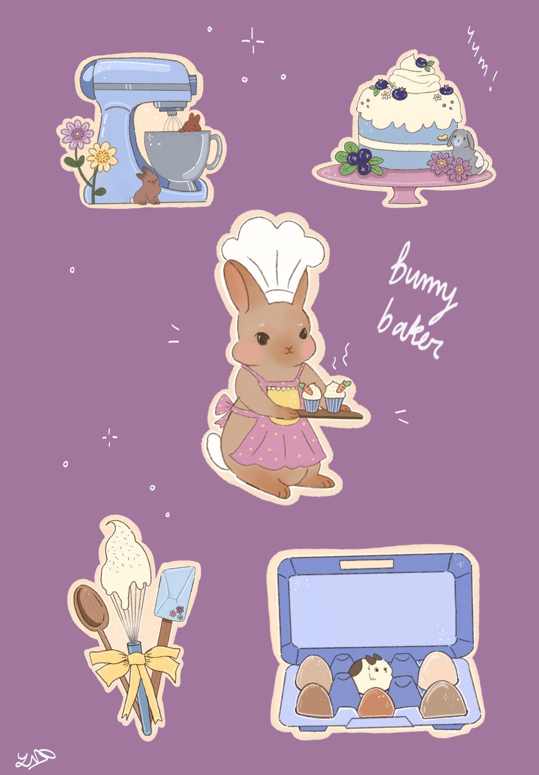 Bunny Baking Clip Art - Etsy