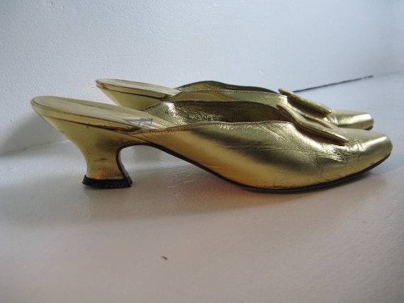 Vintage 80s 1980s does 1940s Metallic Gold Louis … - image 3