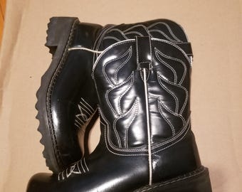 90s Fluevog Vintage Platform Western Cowboy Cowgirl Platform