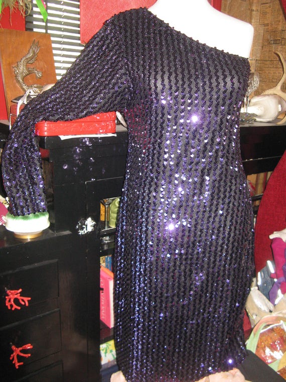 Frederick's of Hollywood one sleave purple sequin… - image 1