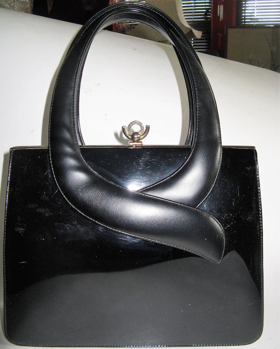 Bags by Francois of California Patent Modern Madmen Handbag