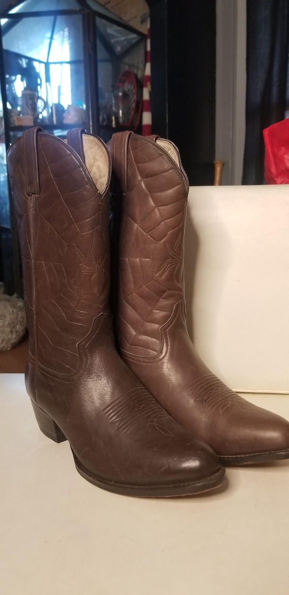 Double H Spiderweb Spider Web Western Cowboy boots 1980s 80s Vintage 10EE NOS