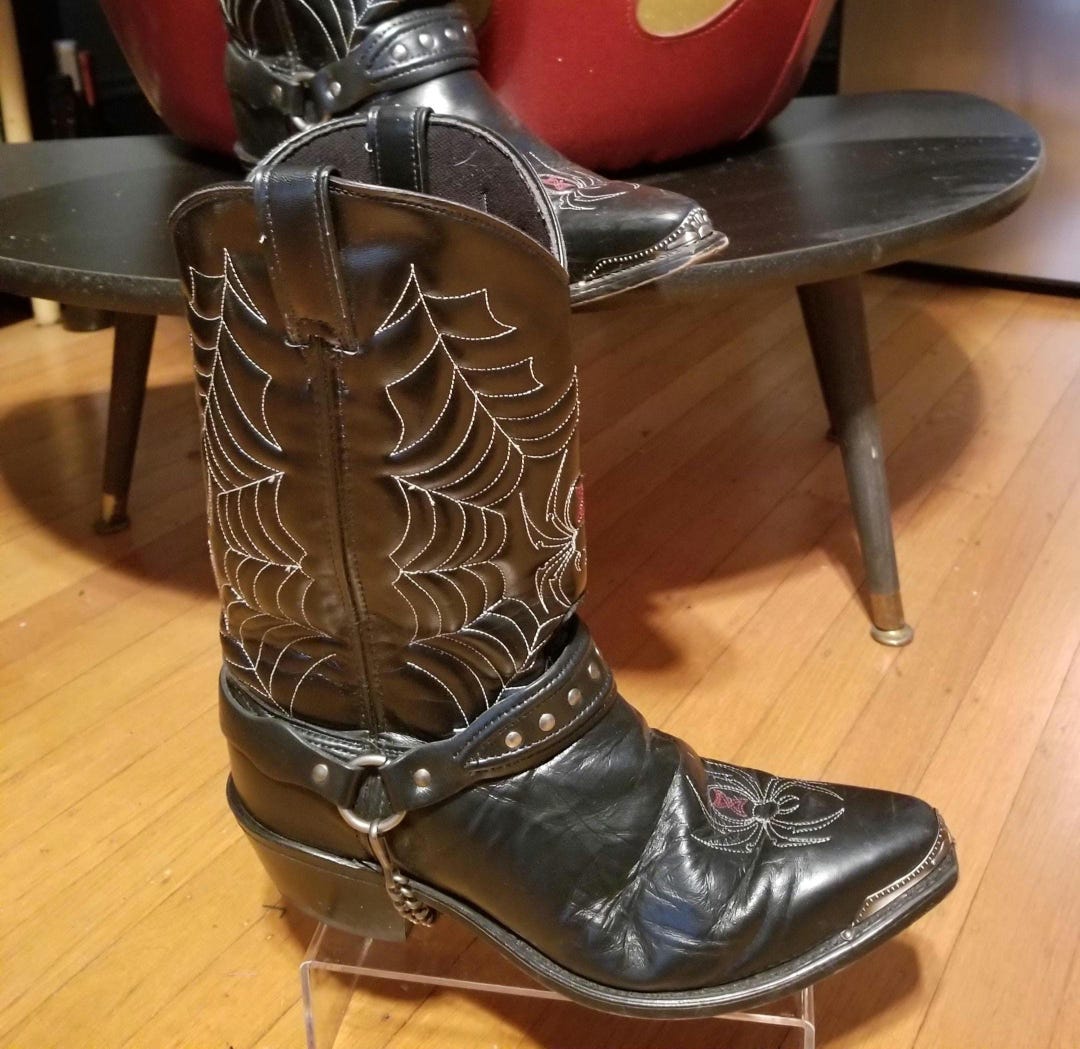 ヴィンテージ カウボーイブーツ 本革 黒 US10.5D程度 ヴィンテージ