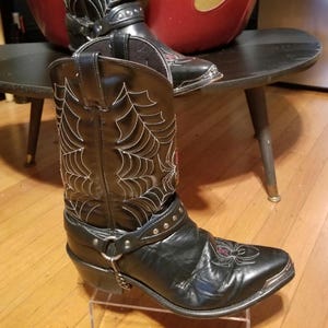 希少なスパイダーウェブ ブラックウィドウ カウボーイ ウエスタン