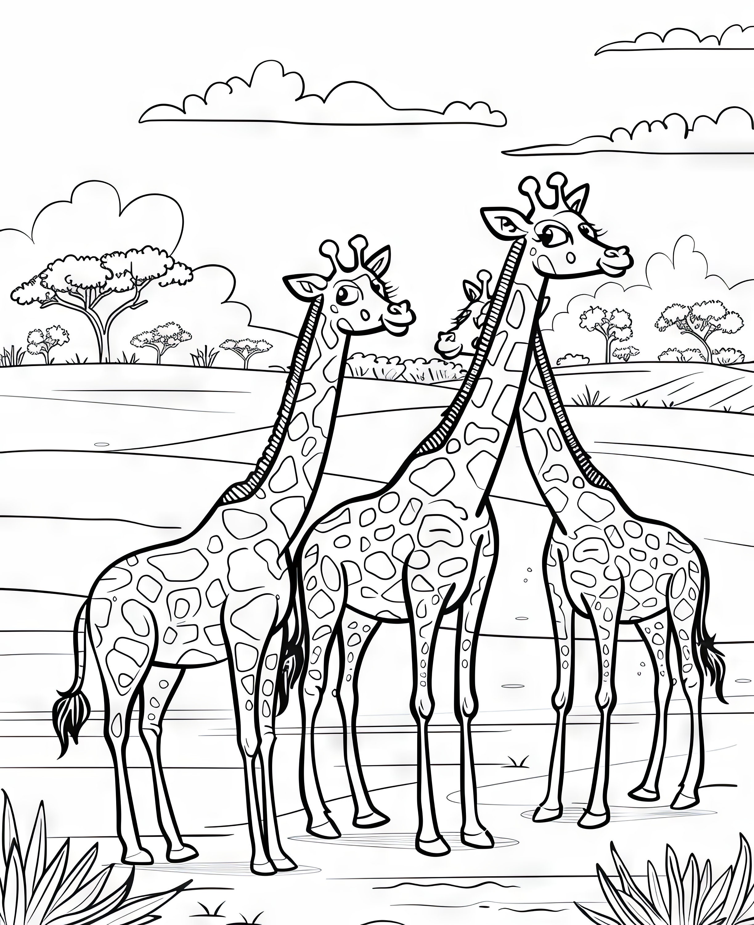 Giraffe Coloring - Etsy