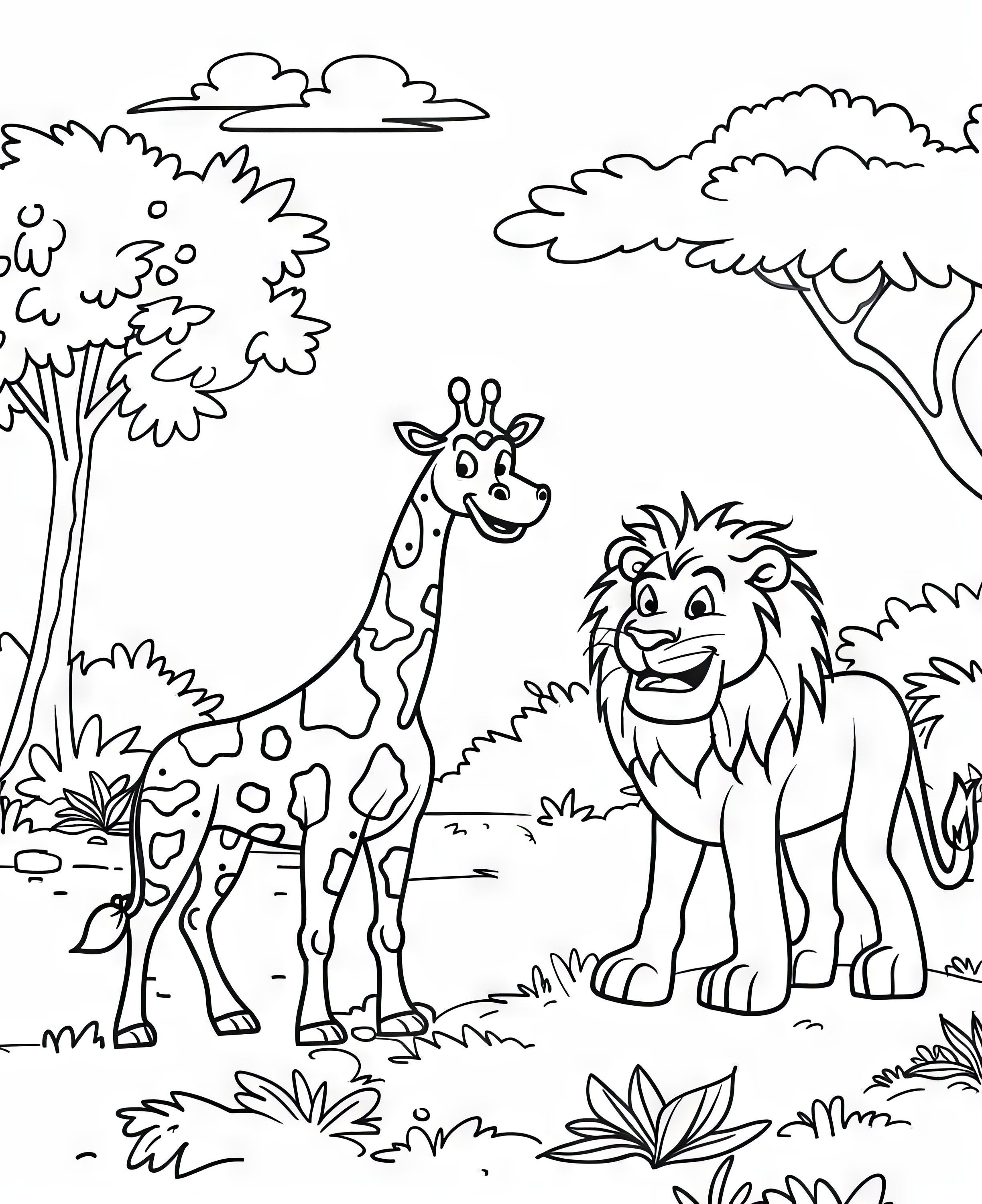 Giraffe Coloring - Etsy