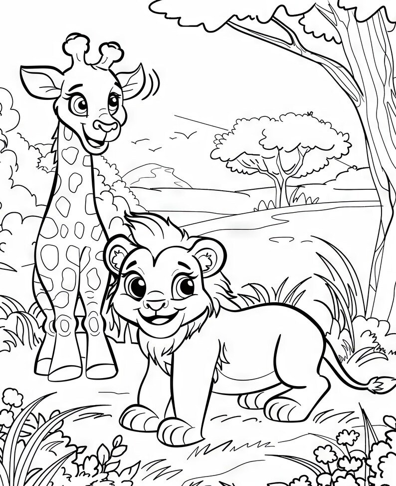 Giraffe Coloring - Etsy