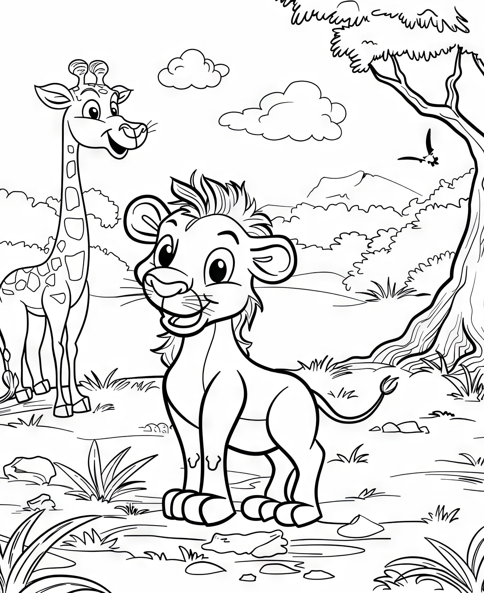Giraffe Coloring - Etsy