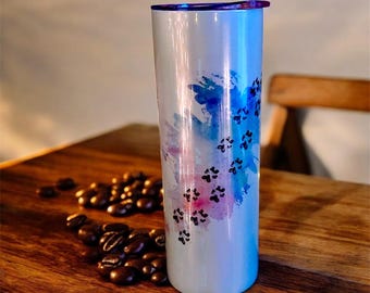 Vaso holográfico personalizado: diseño a todo color. Regalo único para ella; vaso de viaje brillante para bebidas frías o calientes.