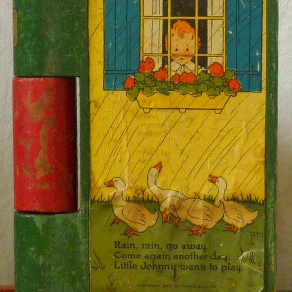 PLEASE SAVE for Hub ----Ten Vintage Mother Goose Wood Book Blocks