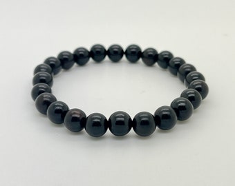Black Kamagong Ebony Wood Beaded Natural Spiritual Bracelet, Mens Stylish Jewelry