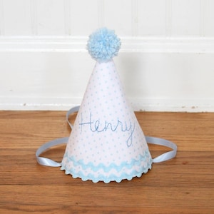 Party Hat Boy | Boy first birthday hat | Blue boy birthday | Handmade birthday hat | Personalized party hat | Baby birthday hat