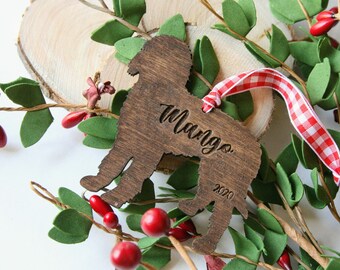 Personalized dog ornament | Wood ornament | Pet Christmas Ornament  | Hand lettered | Custom Ornament
