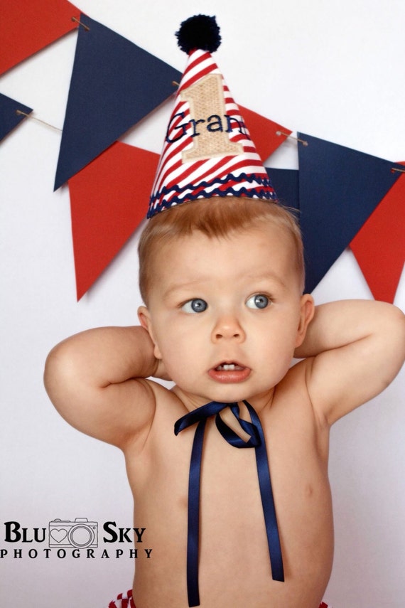Boys 1st Birthday Hat Red White And Blue Patriotic Birthday