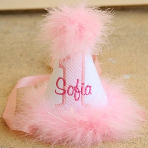 Girl first birthday hat | Pink girl birthday | Custom party hat | Handmade birthday hat | Personalized party hat | Baby birthday hat