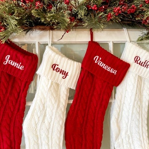 BLACK FRIDAY | Cable Knit Personalized Christmas Stockings | Christmas Stockings Personalized | Christmas Stockings Monogrammed