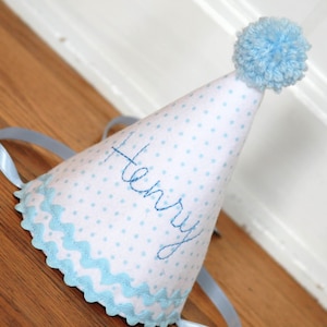 Boy first birthday hat Blue boy birthday Custom party hat Handmade birthday hat Personalized party hat Baby birthday hat Hat only