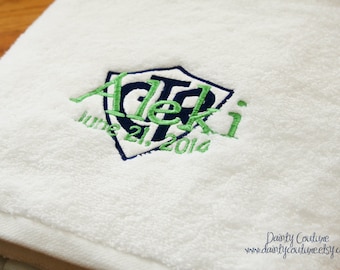 CTR Baptism Towel | LDS Baptism Towel | Girl Baptism Keepsake | Personalized Towel | 8 is Great | Eight is Great