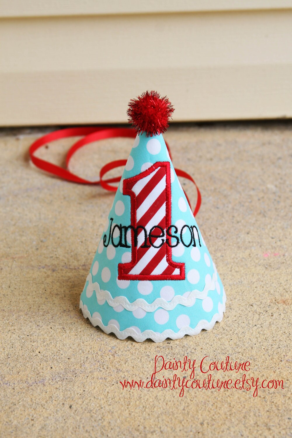 Boys 1st Birthday Party Hat and Bib for TWINS Darling aqua Etsy