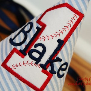 Baseball Birthday Hat Baseball theme in Navy blue, red, and white Free personalization image 2
