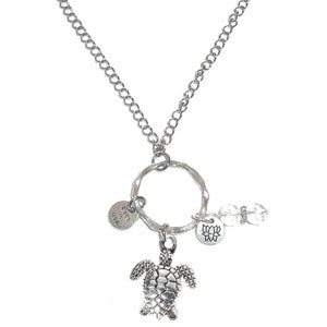 Turtle - Rear view Mirror Car Charm Ornament, Sun Catcher, Hanging Pendent, Stainless Steel Chain. Comes in a gift bag