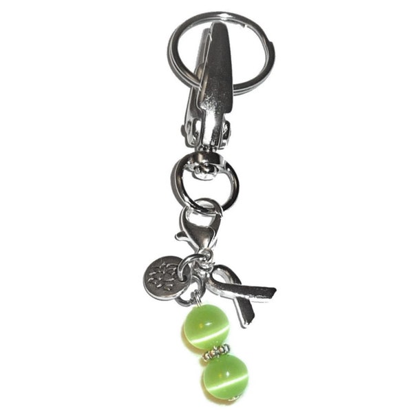 Liver Cancer, Lymphoma and Transplant Awareness Keychain by Hidden Hollow - Awareness Key Chain, Purse or Necklace Charm, Comes in Gift bag!