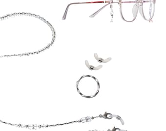 Crystal Beaded Eyeglass Holder by Hidden Hollow - Eyeglass Chain - Eyeglass Leash - Crystal