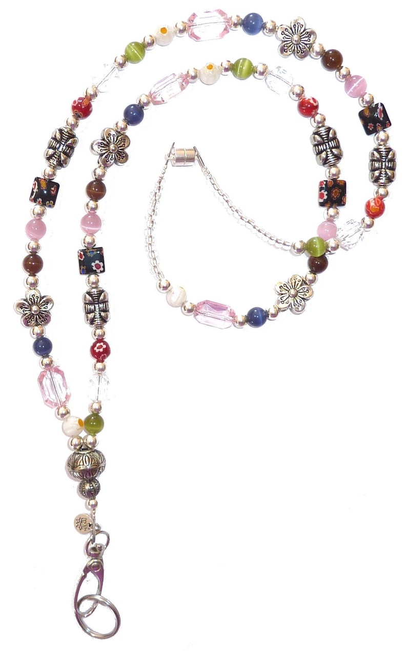 Beaded Lanyard by Hidden Hollow - Slim Multi Fashion Women's Lanyard - 34 inches, Jewelry Necklace Badge ID Holder: Holds Keys, Phone image 5