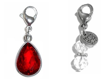 Birth Stone Clip on Charm | Birth Month Add on Clip Charm