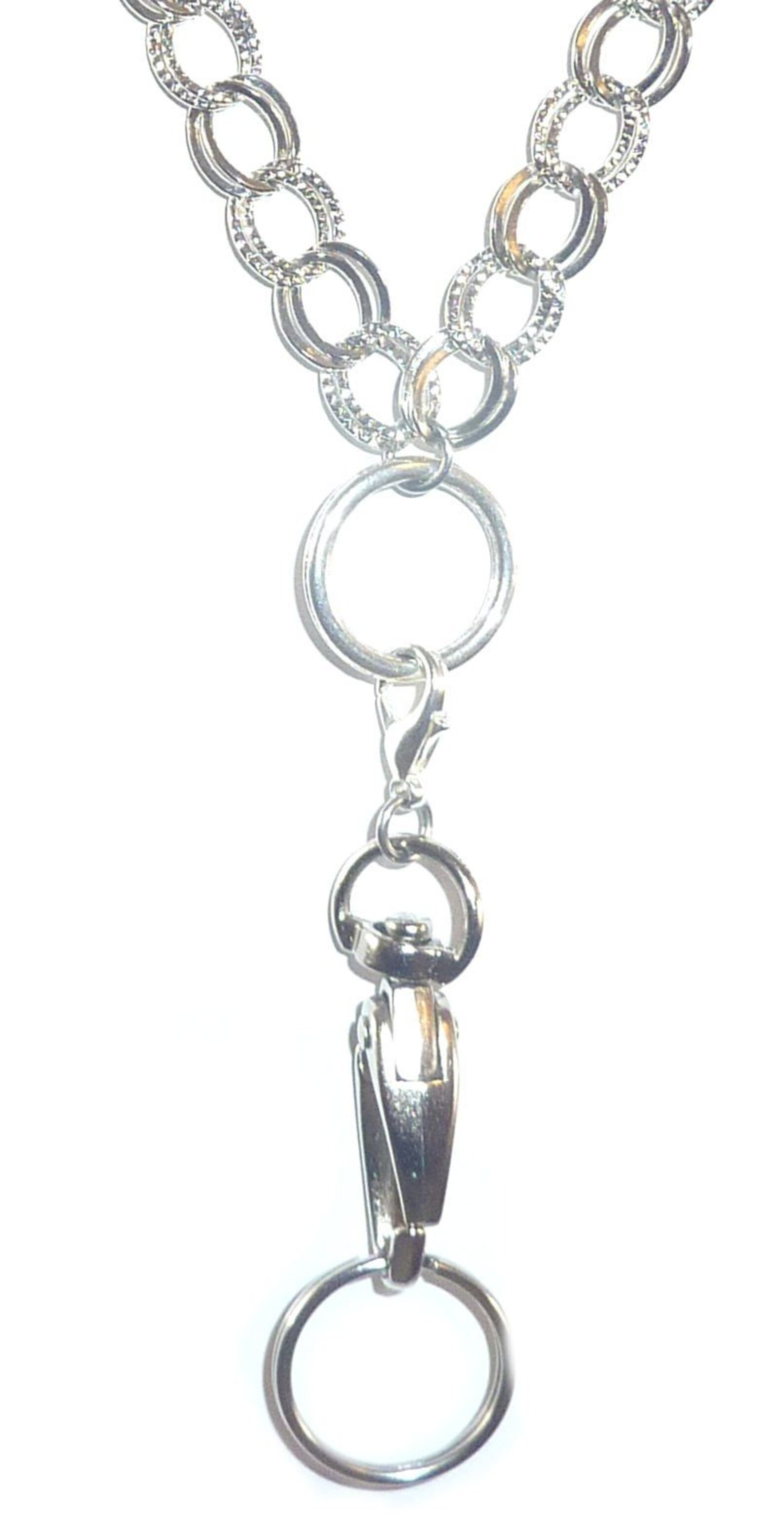 ID Badge Necklace Double Chain ID Holder 34 Inches Etsy