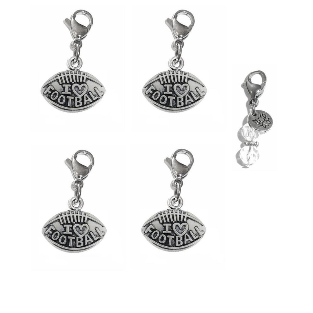 Backpack Charms Zipper Charms I Love Football Charms Etsy