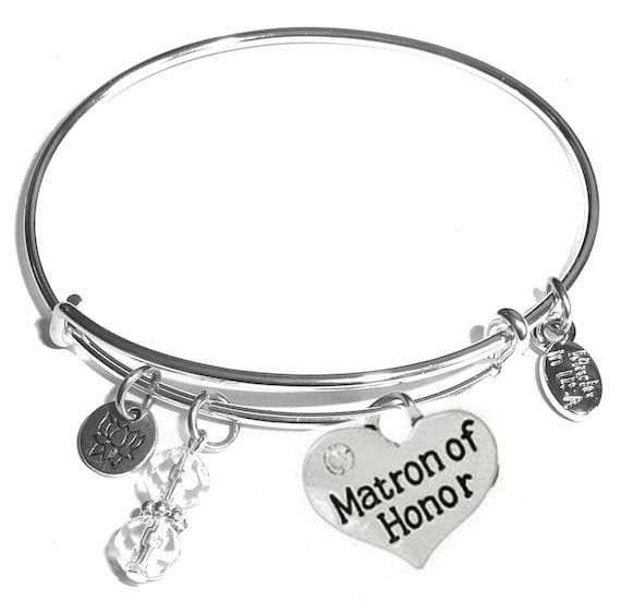 Matron of Honor Bracelet Matron of Honor Gift Expandable Matron of Honor Charm Bracelet Gift for Matron of Honor Comes in A Gift Bag Etsy