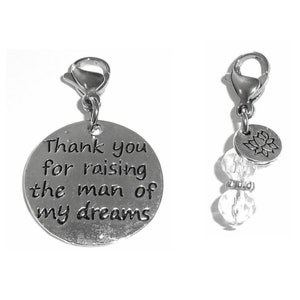Mother in Law Charm - MIL Zipper Charm -  Backpack Charms - Wedding Gift -  Purse Charm -  Clip On Charm for Bracelets