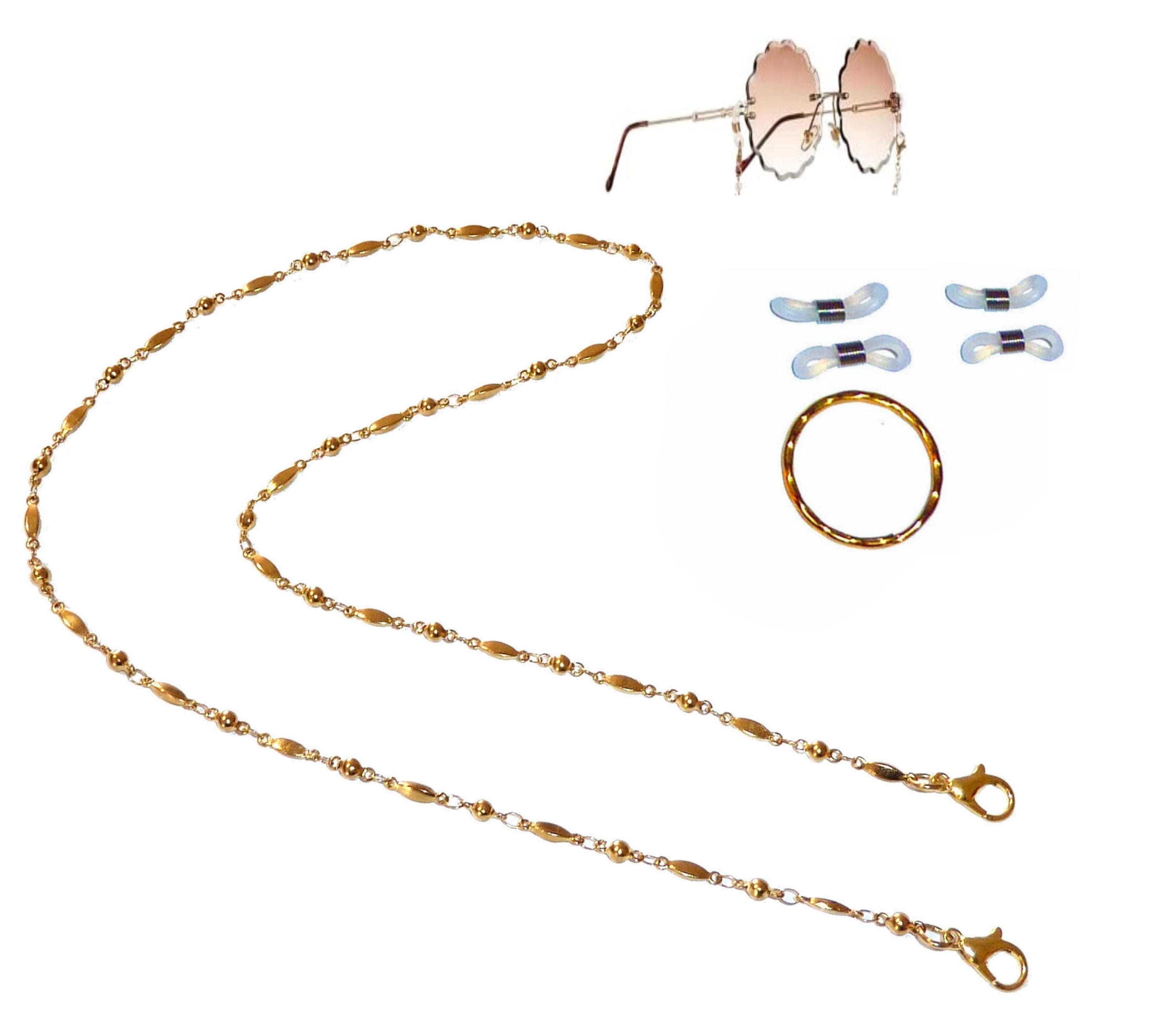 ✨NEW Elegant Gold tone rainbow acrylic Sunglasses face mask Chain Rainbow Face Mask Necklace | Keep Calm & Shine On | KAQCHI main image 3