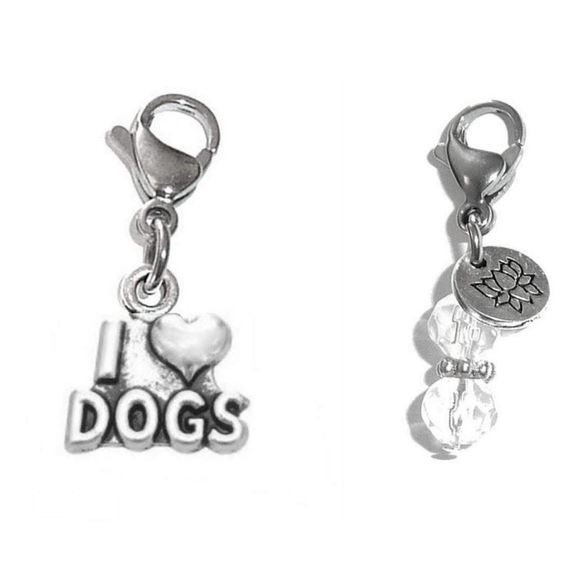 I Love Dogs Charm for Dog Bracelet Dog Charm Clip on Etsy