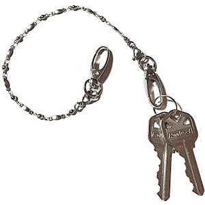 Llavero de acero inoxidable de 12" con carrete retráctil o ganchos giratorios, cadena para mujer, correa de mano, buscador de cadena, organizador, billetera, soporte para bolso.