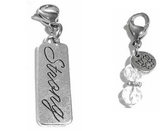 Strong Clip On Charm - Zipper Charm -  Backpack Charms - Keychain Charm - Purse Charm -  Clip On Charm for Bracelets & Necklaces