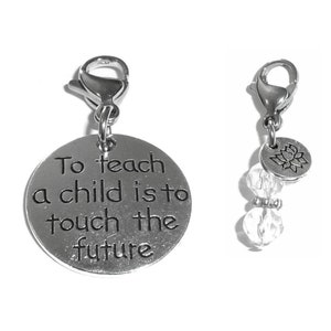 Teacher Appreciation Gift Clip On Charm - Teacher Charm  Backpack Charms - Keychain Charm - Purse Charm -  Charm for Bracelets & Necklaces