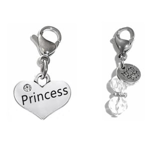 Princess Charm - Zipper Charm -  Backpack Charms - Nursing Gift - Purse Charm -  Clip On Charm for Bracelets & Necklaces