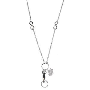 Autism Awareness Lanyard - Silver Chain Lanyard Necklace, Women's Super Strong Lanyard Necklace With Autism Charm - Austim Charm Lanyard