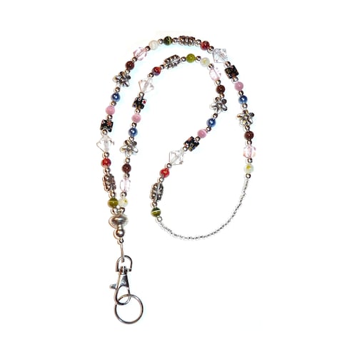 Beaded Lanyard Slim White Women's Fashion Lanyard Etsy