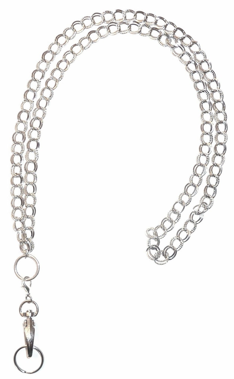 ID Badge Necklace Double Chain ID Holder 34 Inches Etsy