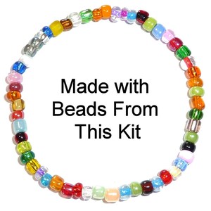 Seed Beads 6/0 4mm Glass Pony Beading DIY Craft Jewelry Making Assorted Mixed Colors, Large Bulk Set of Beads (Multi Colored 3/4 Pound) zdjęcie 5