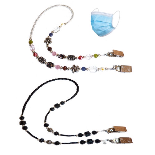 Face Mask Holder Beaded Necklace Made in USA Decorative Etsy