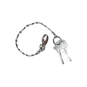 Stainless Steel Key Keeper 12" With Retractable Reel or Swivel Hooks Women's Chain Hand Strap Chain Finder Organizer Wallet Purse Holder