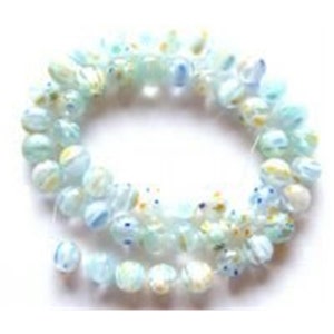 Millefiori Lampwork Beads, Light Blue Many Flower, 6mm - 8mm - 10mm To Choose From
