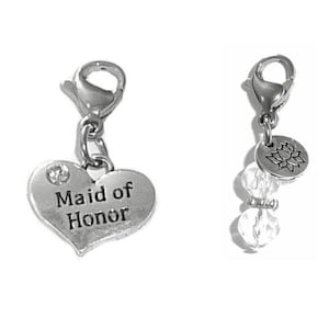 Maid of Honor Appreciation Gift - Maid of Honor Zipper Charm -  Backpack Charms - Wedding Gift -  Purse Charm -  Clip On Charm for Bracelets