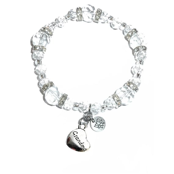 Grandma Charm Bracelet Crystal Stretch Charm Bracelet by Etsy
